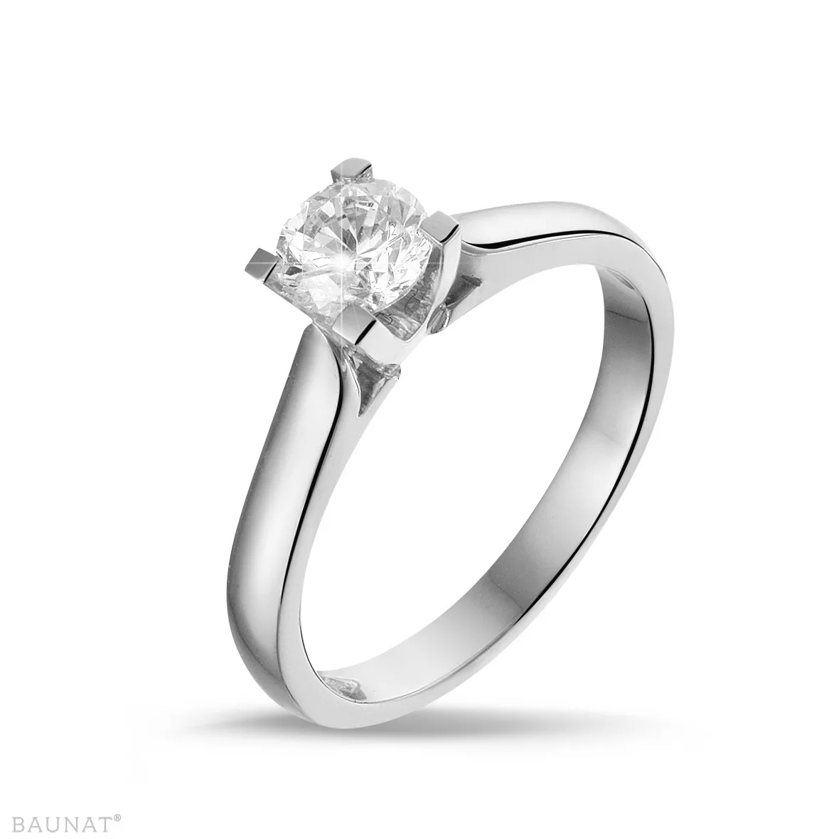 0.50 quilates anillo solitario diamante de oro blanco 