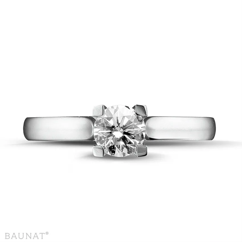 0.50 quilates anillo solitario diamante de oro blanco 
