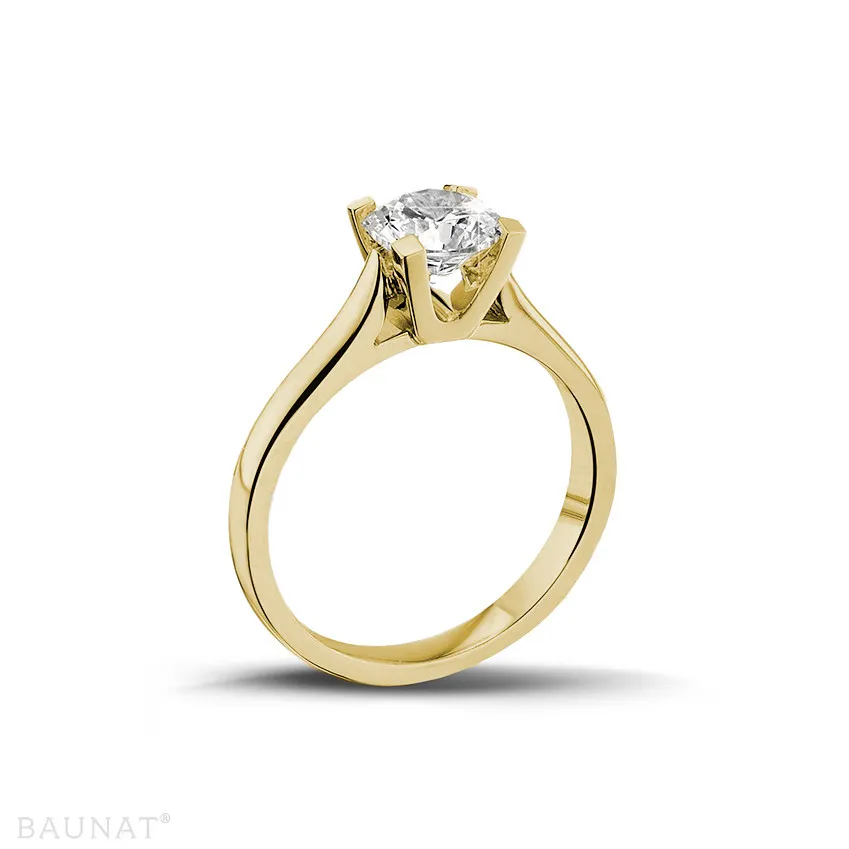 0.90 quilates anillo solitario diamante en oro amarillo 