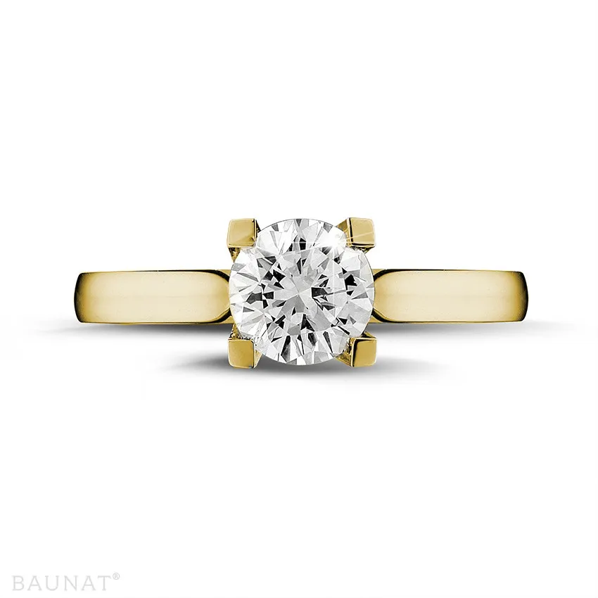 0.90 quilates anillo solitario diamante en oro amarillo 
