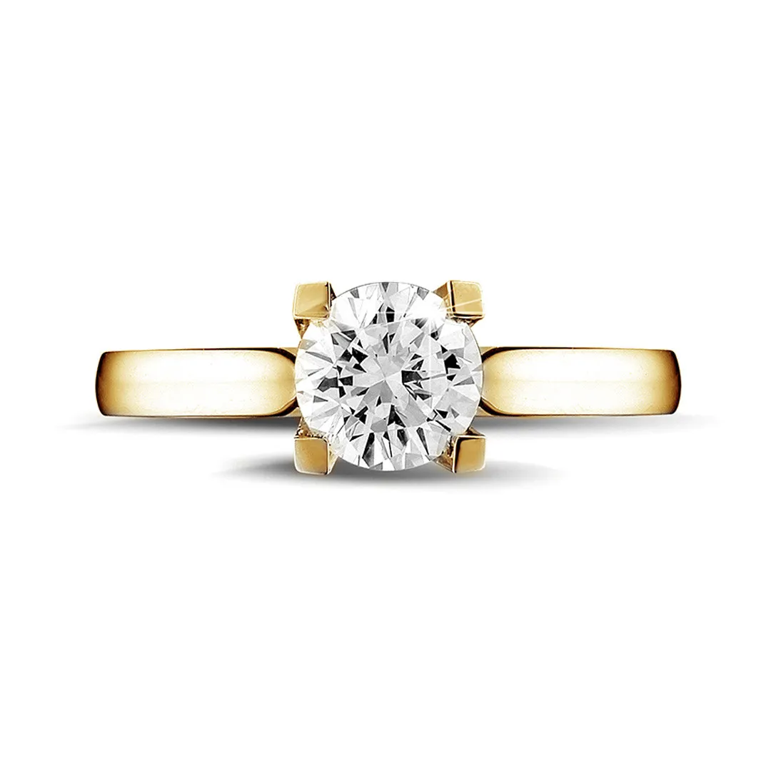 1.00 quilates anillo solitario diamante en oro amarillo 