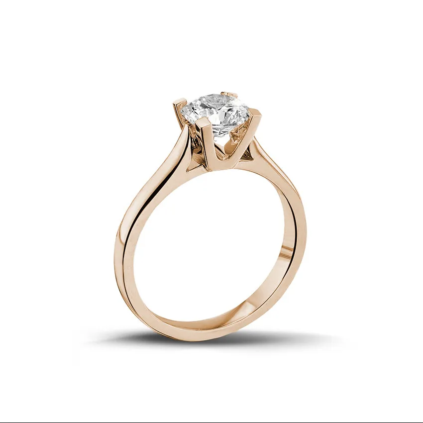 1.00 quilates anillo solitario diamante en oro rojo 