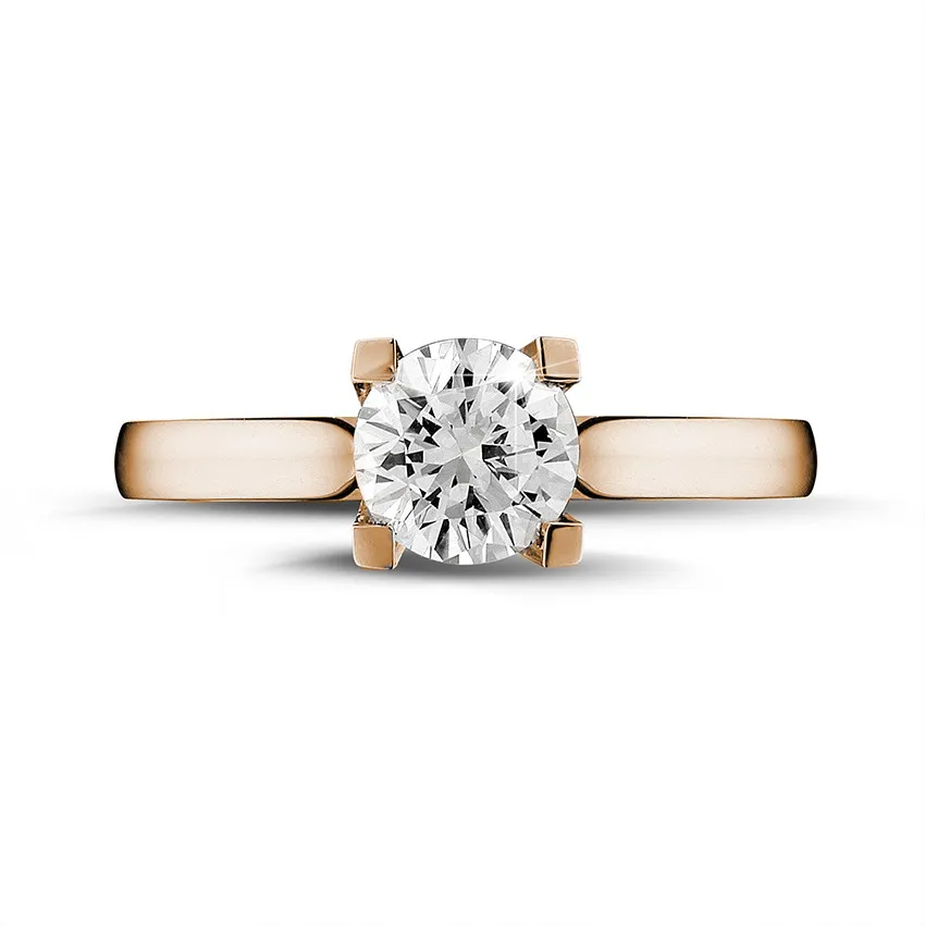 1.00 quilates anillo solitario diamante en oro rojo 