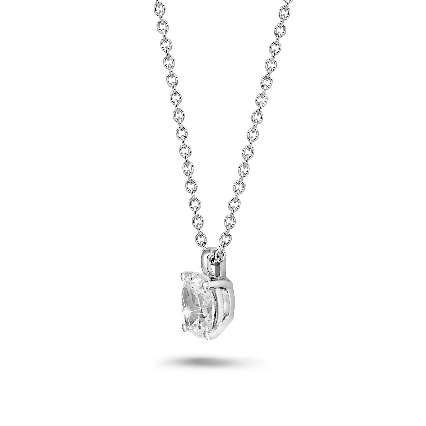1.00 quilates colgante solitario diamante talla oval en oro blanco 