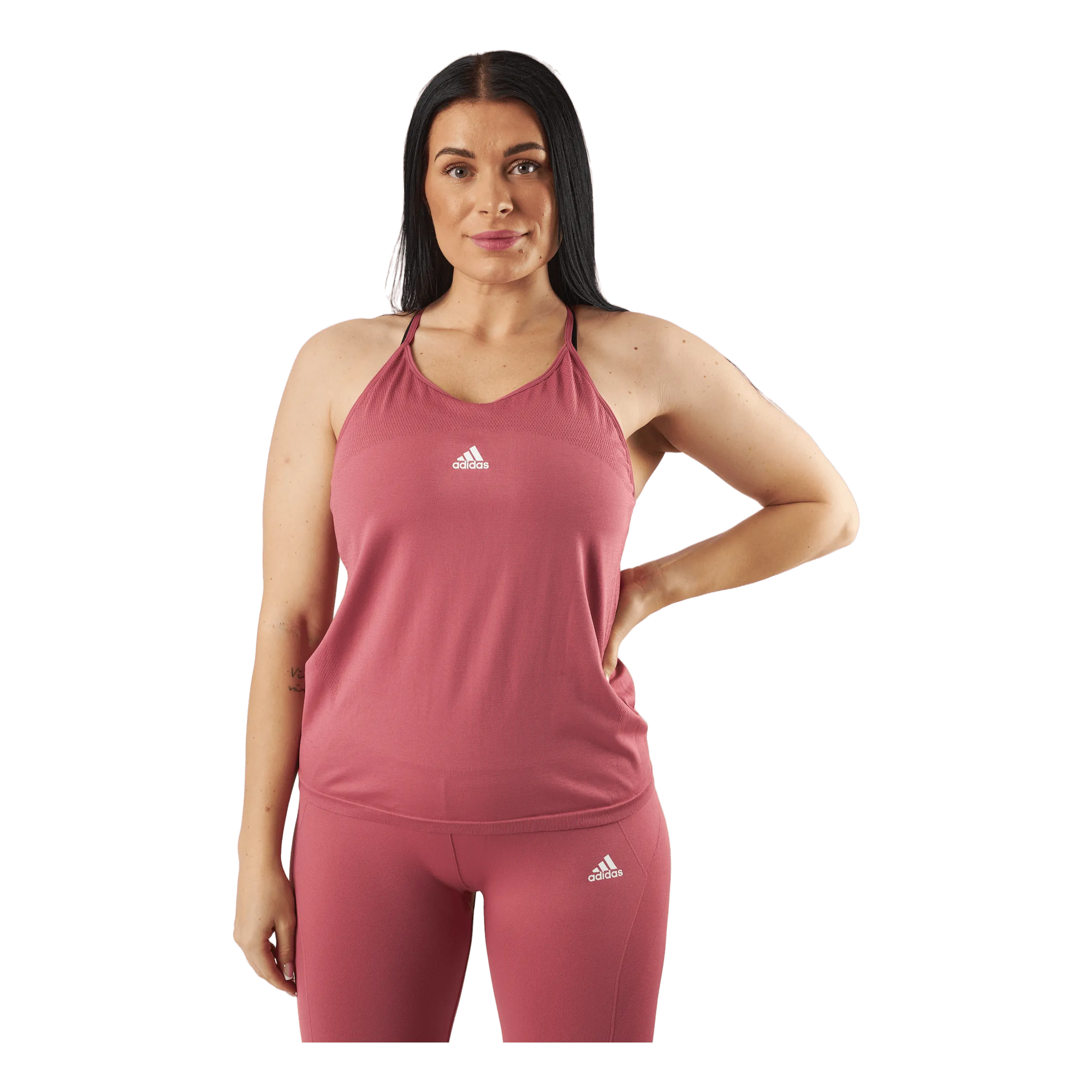 Adidas adidas AEROKNIT Seamless Loose Tank Top Pnkstr/White