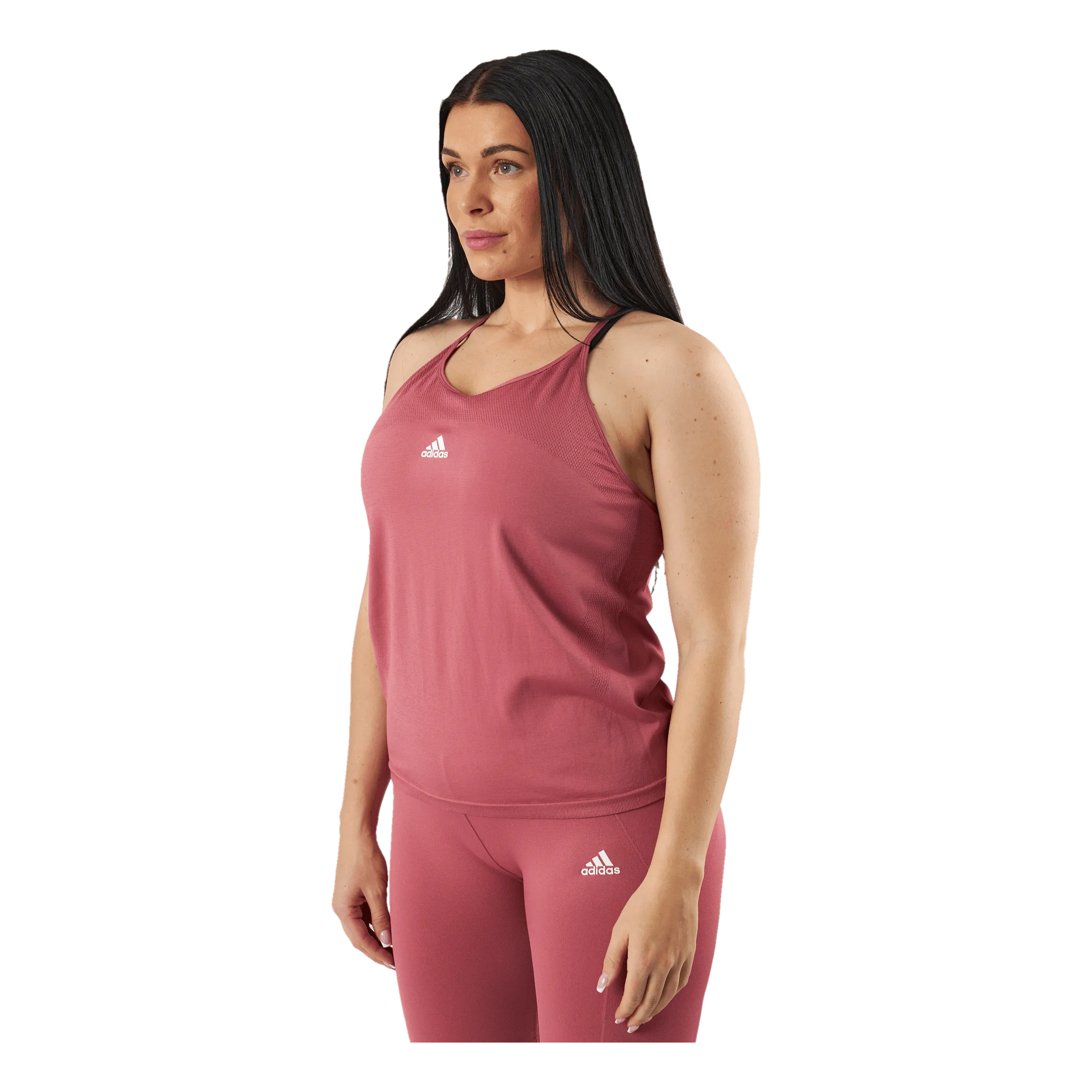 Adidas adidas AEROKNIT Seamless Loose Tank Top Pnkstr/White