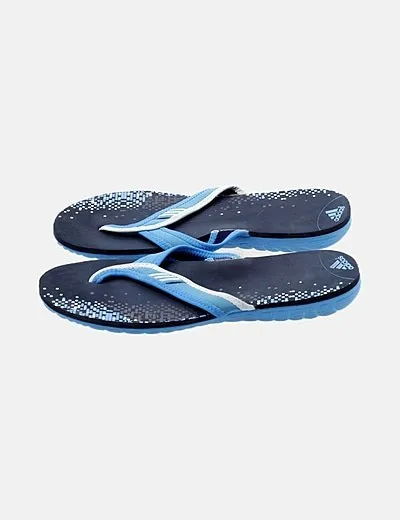 Adidas Chanclas azul estampada
