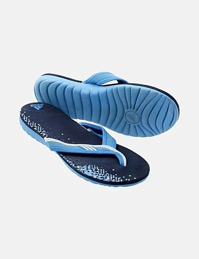 Adidas Chanclas azul estampada