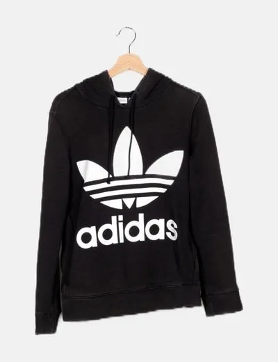 Adidas Sudadera negra dibujo