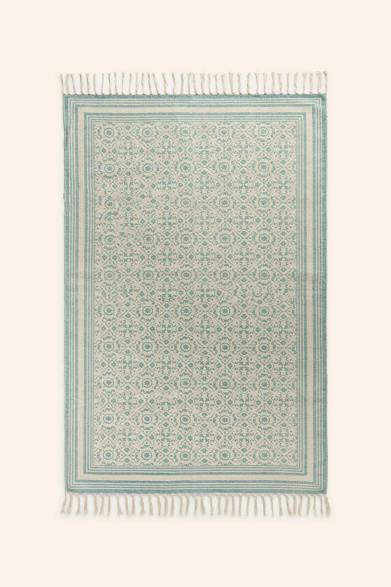 Alfombra dhourrie turquesa Salermo