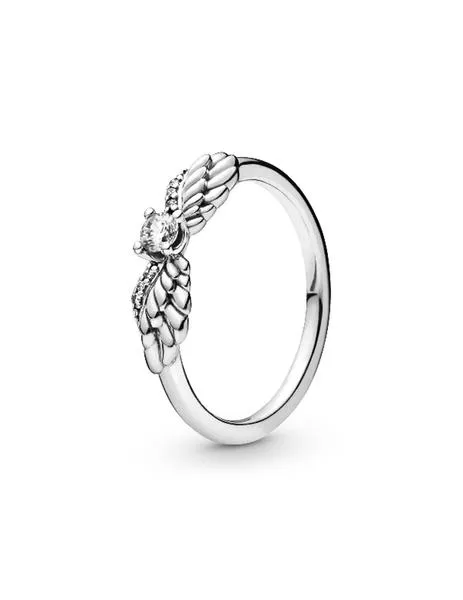 anillo pandora alas de Ángel brillantes