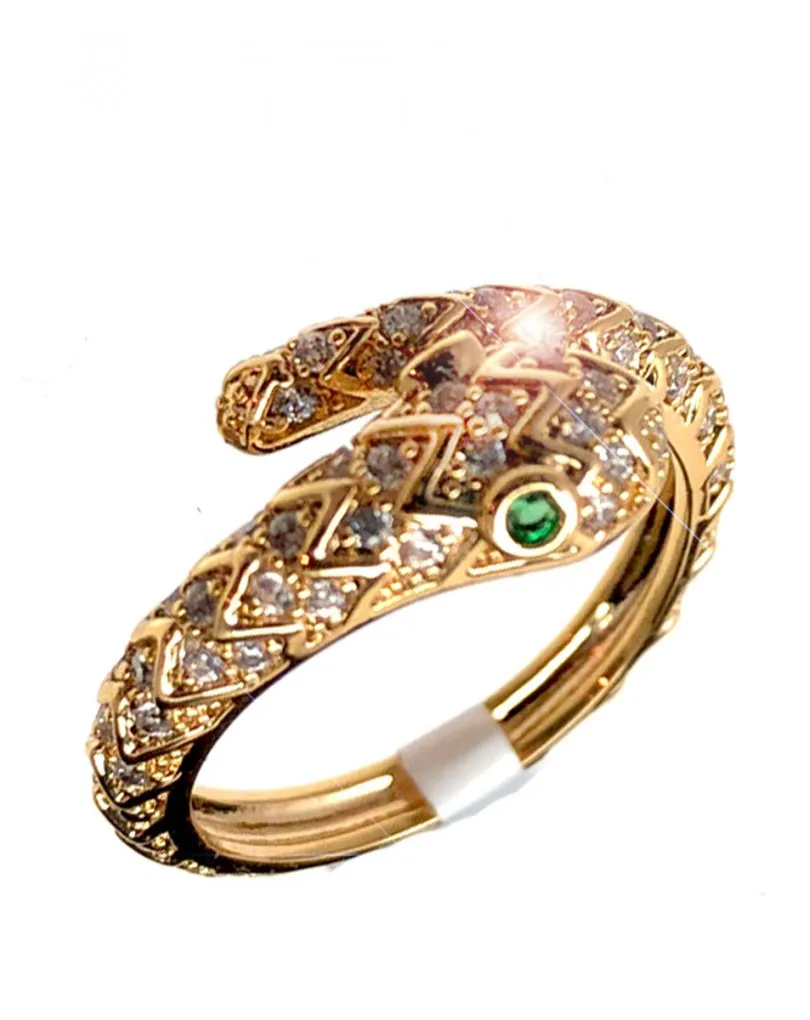 ANILLOS DE BISUTERIA DORADA PARA MUJER BONITA SERPIENTE
