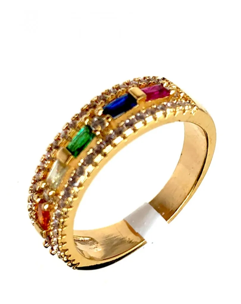 ANILLOS FINOS PARA MUJER DE BISUTERIA Y CRISTAL MULTICOLOR