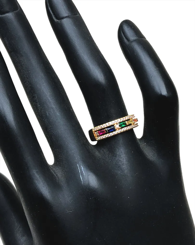 ANILLOS FINOS PARA MUJER DE BISUTERIA Y CRISTAL MULTICOLOR