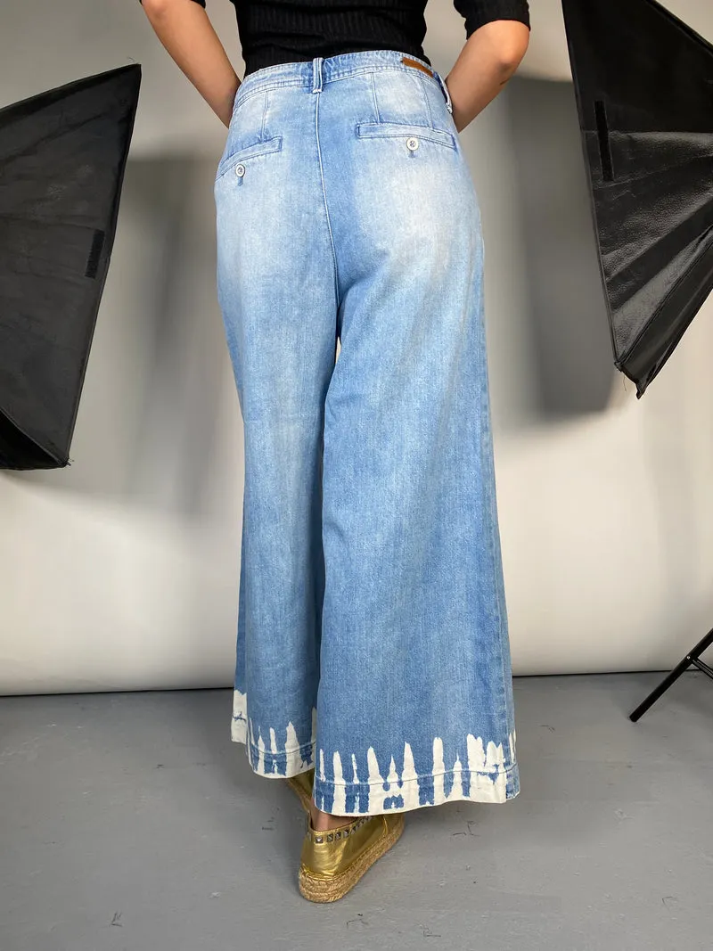 ANTHROPOLOGIE Pantalón Denim Palazzo