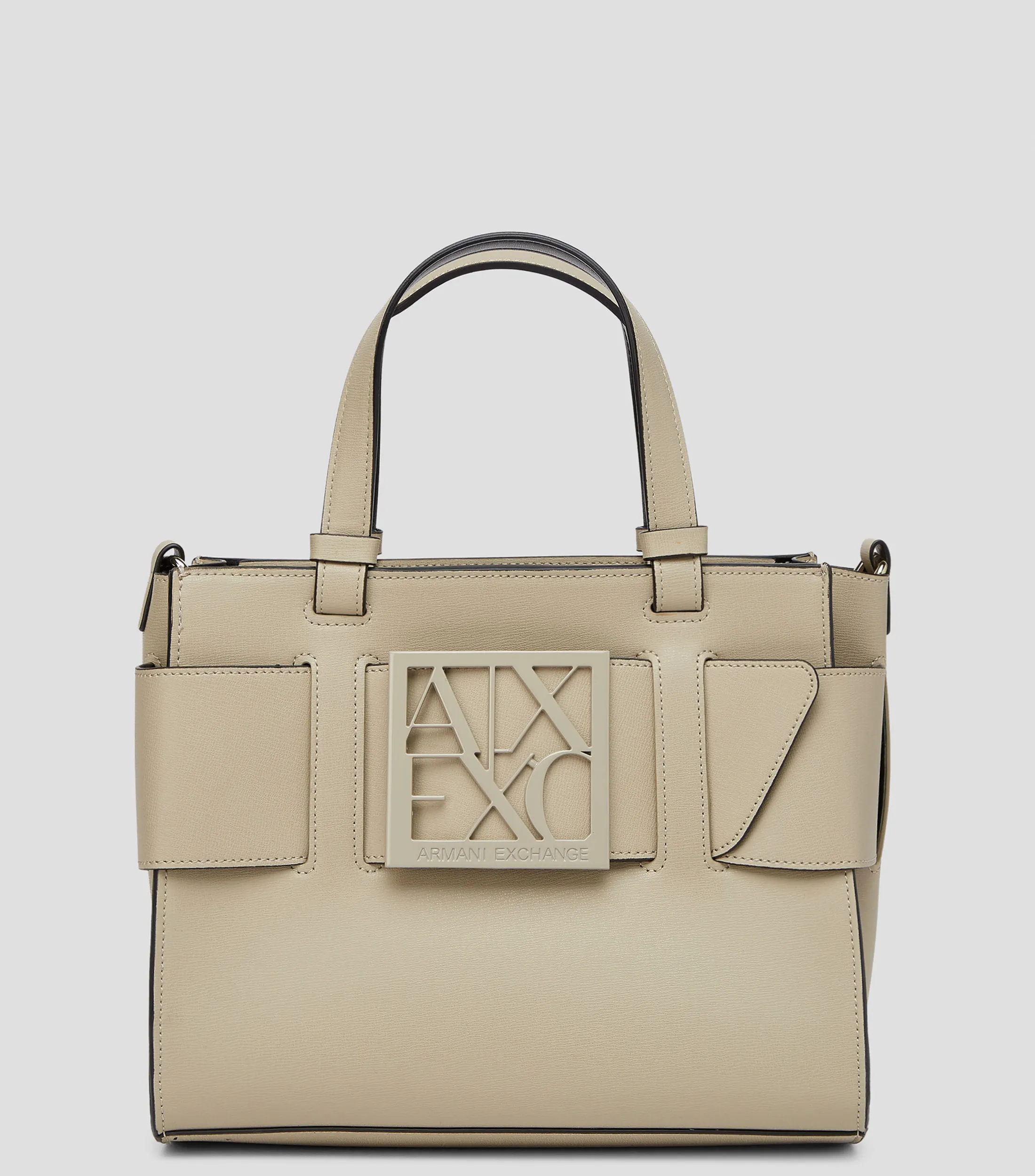 Armani Exchange Bolso tote beige liso Mujer