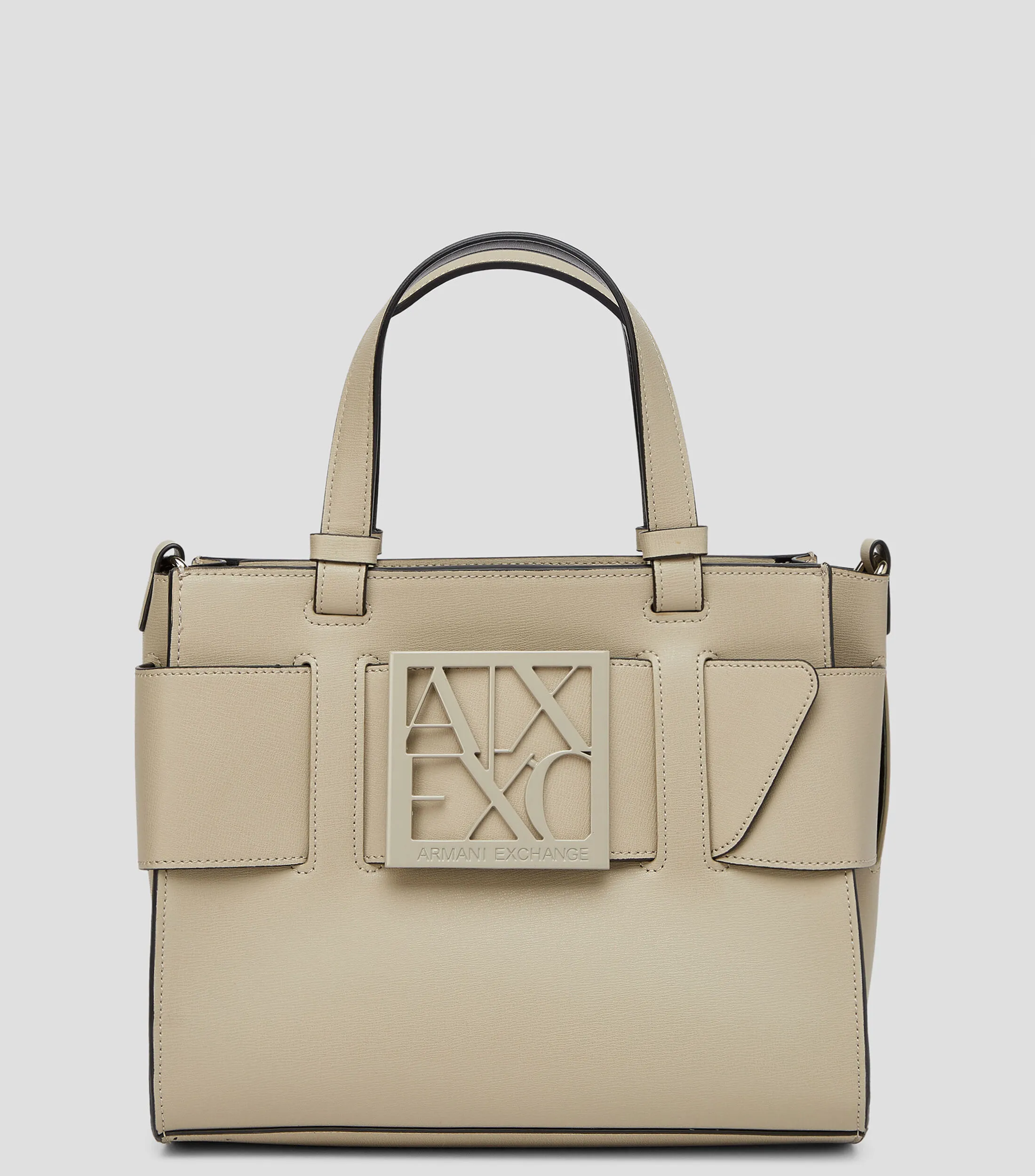 Armani Exchange Bolso tote beige liso Mujer