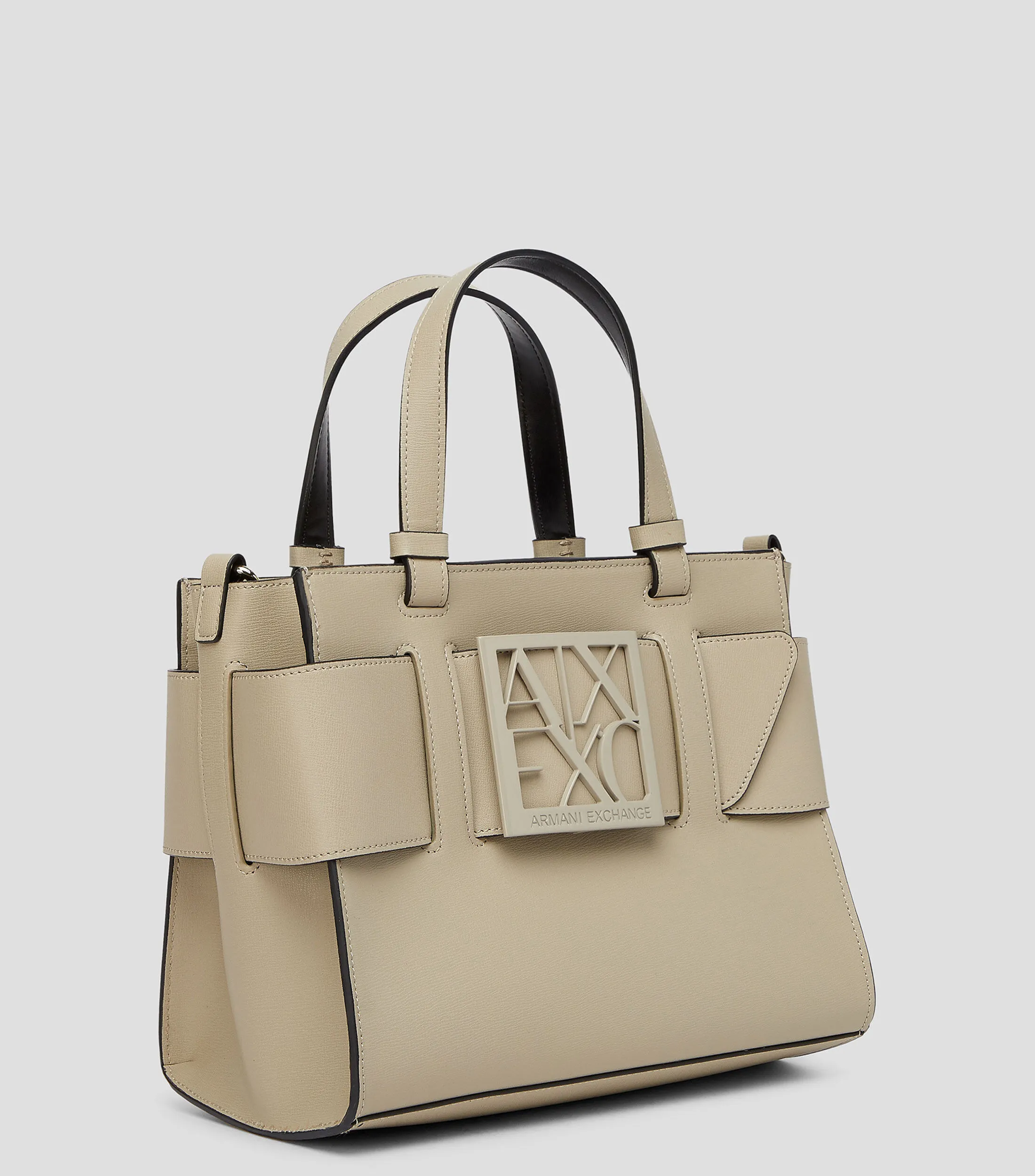 Armani Exchange Bolso tote beige liso Mujer