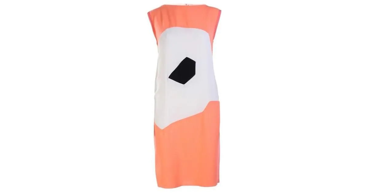 Autre Marque ROKSANDA ILINCIC Vestido midi de crepé rosa neón 