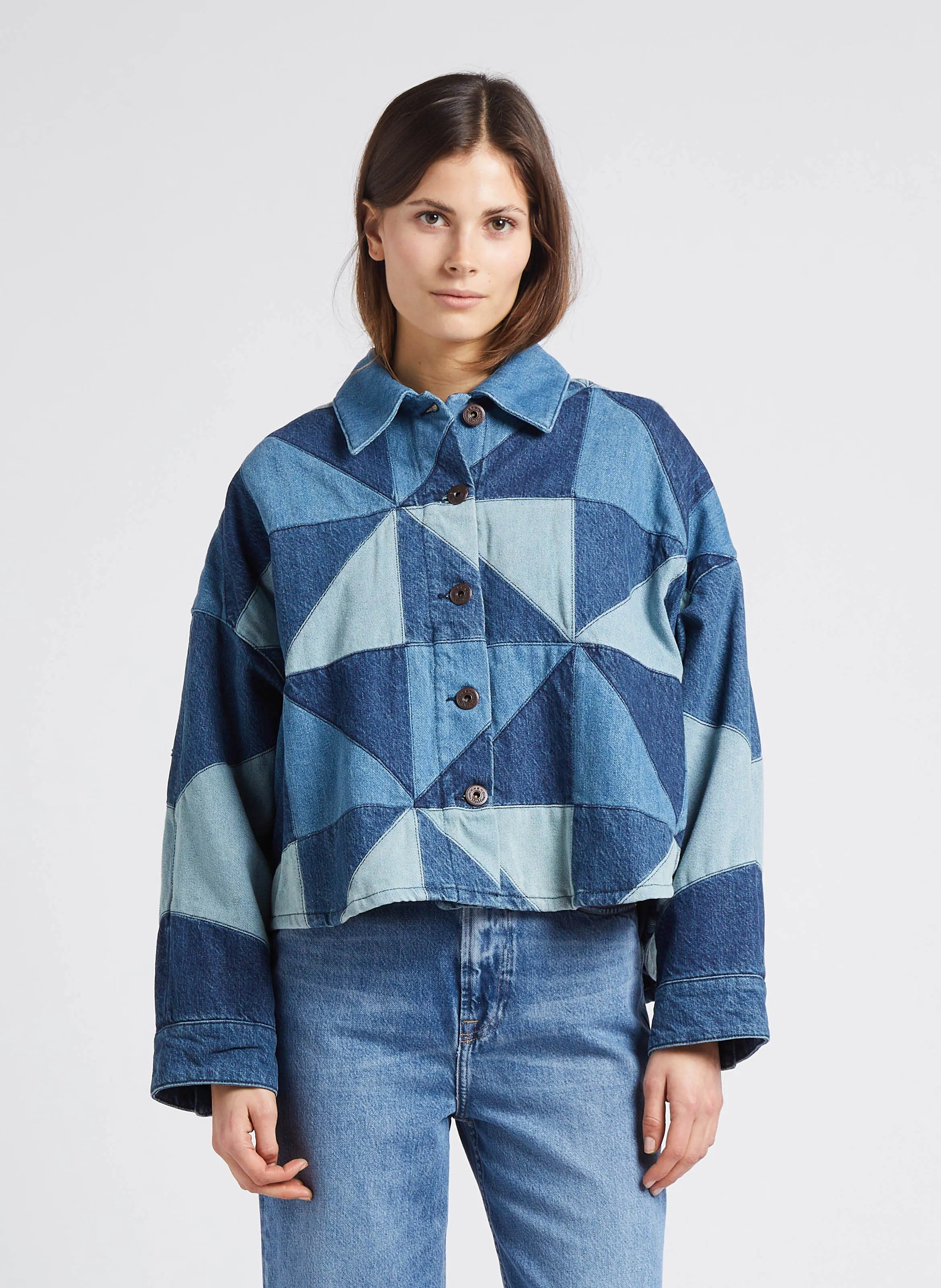 AZULENE  CHAQUETA DE ALGODóN CON CUELLO CLáSICO EN AZUL