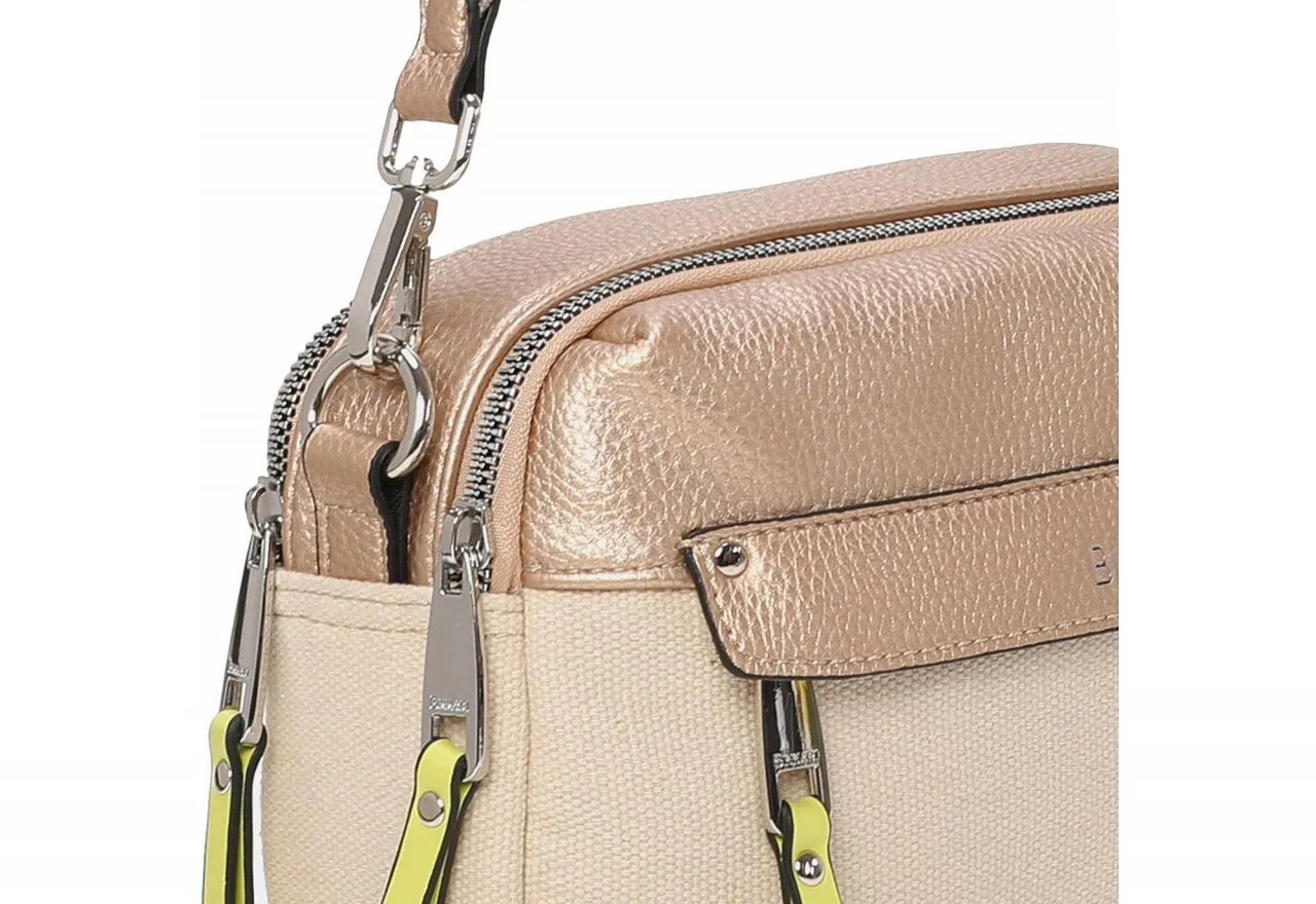 Bandolera Cava Bajo Textil Doble Compartimento Cremallera