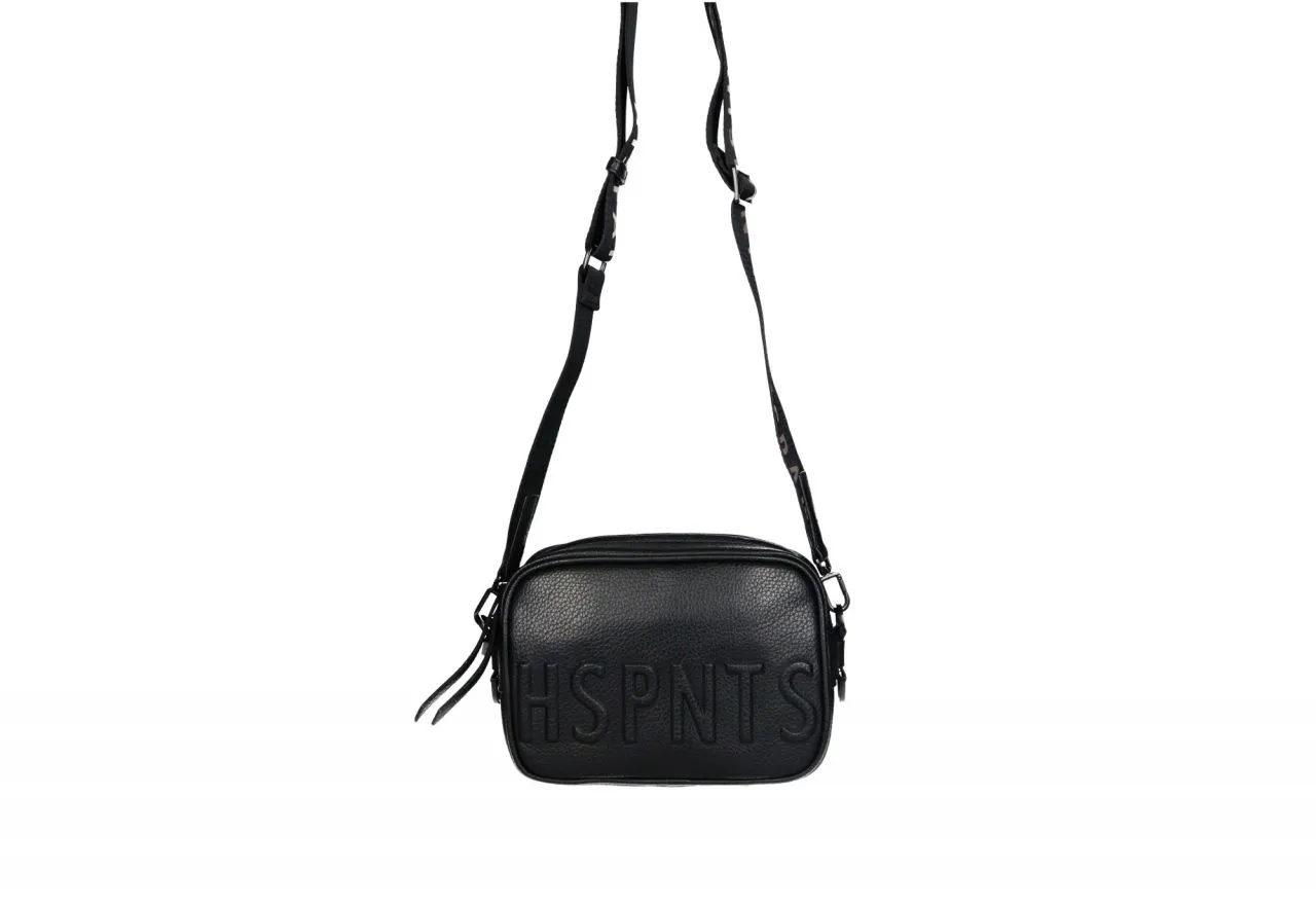 Bandolera Negra Letras Relieve Asas Intercambiables