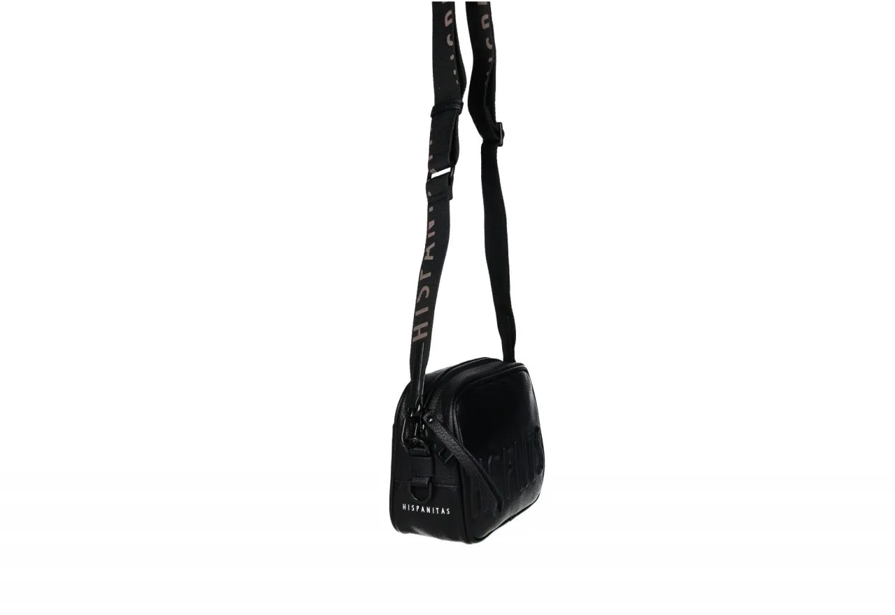 Bandolera Negra Letras Relieve Asas Intercambiables