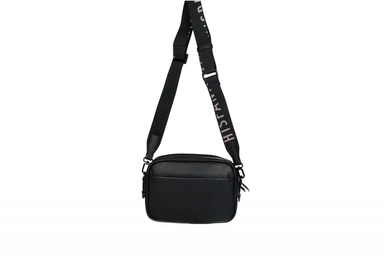 Bandolera Negra Letras Relieve Asas Intercambiables