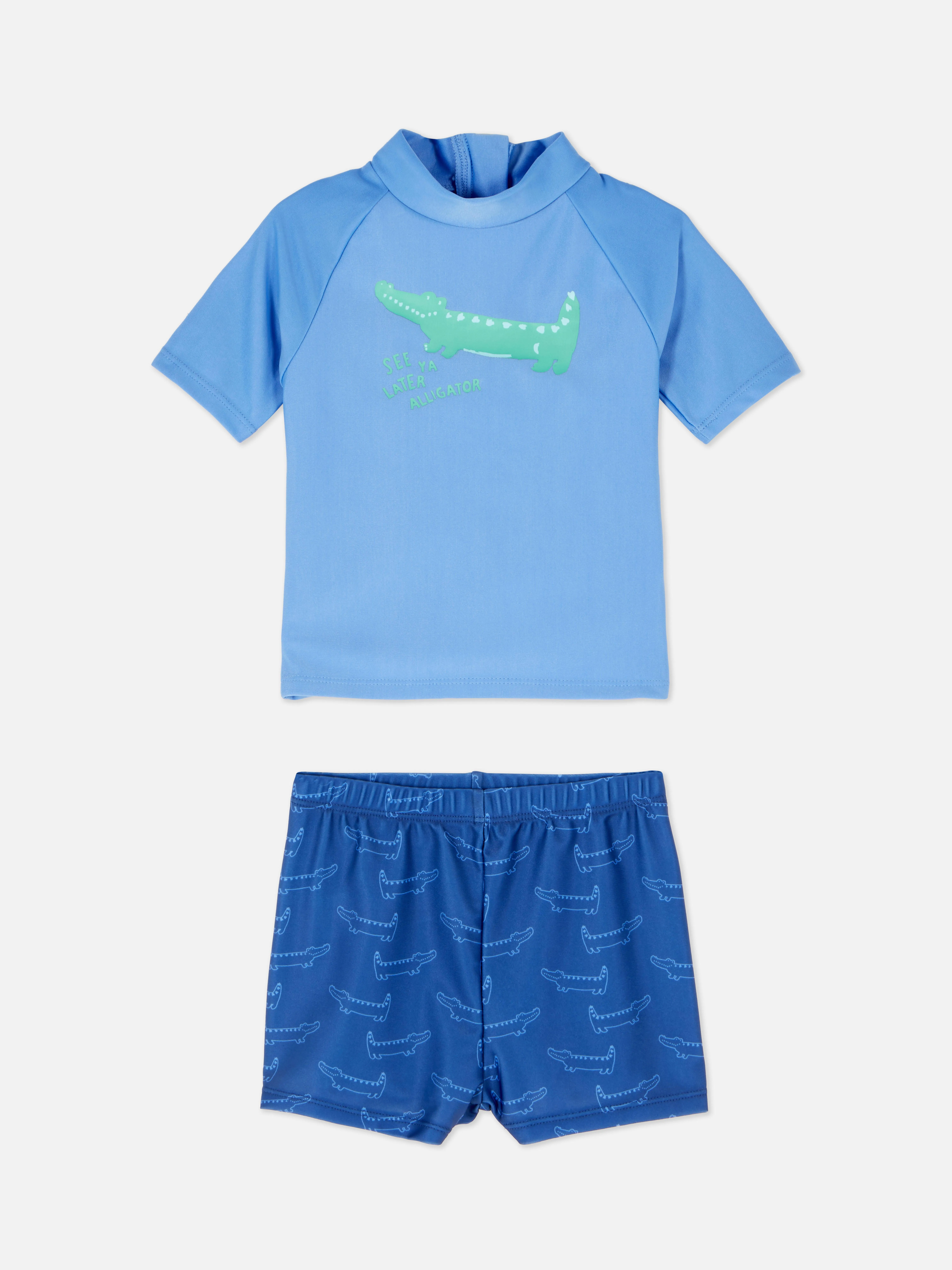 Bañador y camiseta con cocodrilo