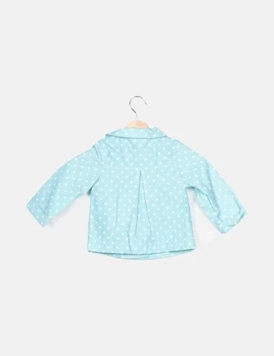 Benetton Cazadora azul estampado lunares