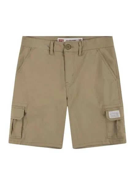 Bermuda Levis Standard Cargo Marrón Para Niño