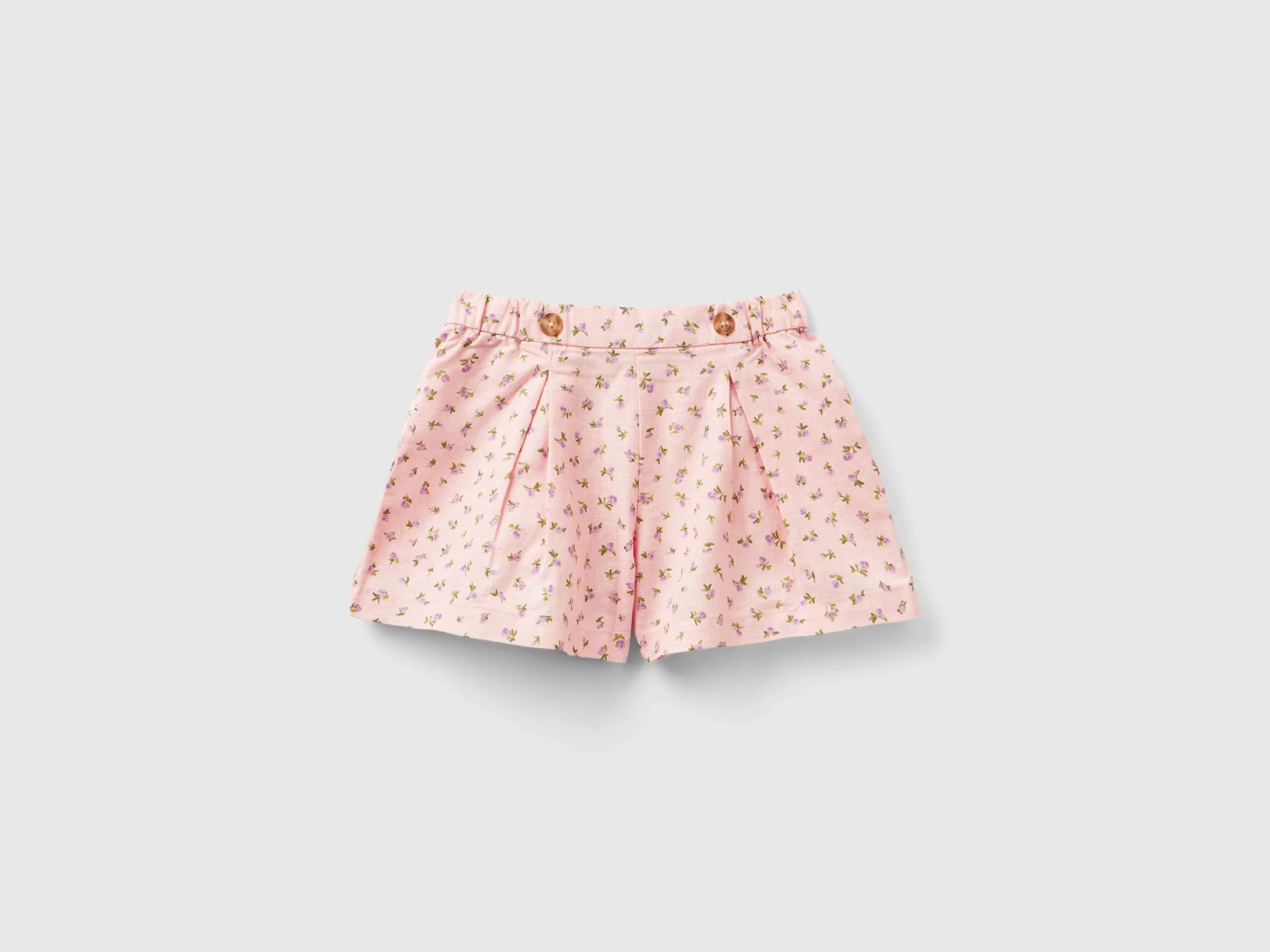 Bermudas estampadas de lino mixto