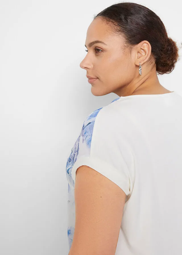 Blusa con estampado de flores Melocotón de flores