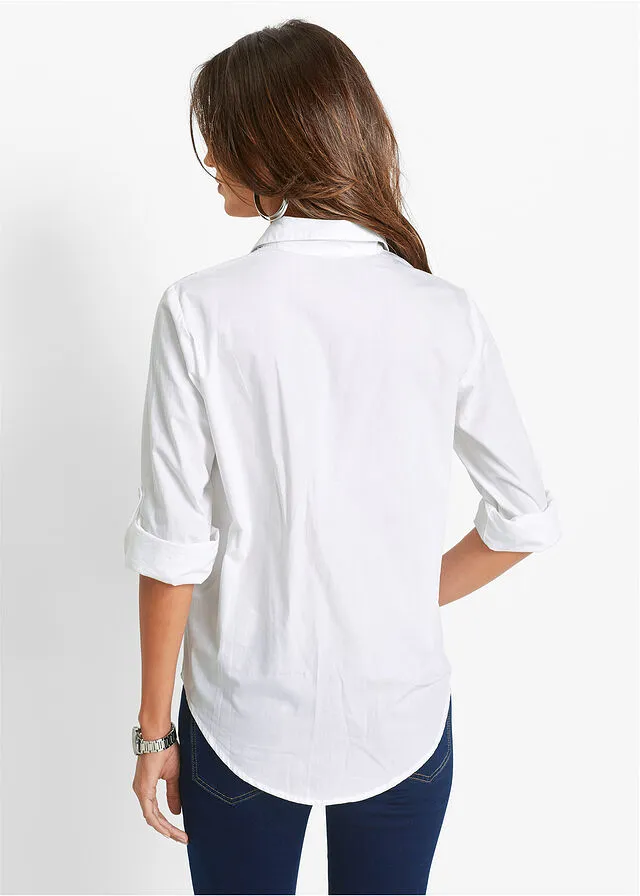 BLUSA CON ESTAMPADO DE PATCHWORK AZUL OSCUROAZUL INTERMEDIO ESTAMPADO