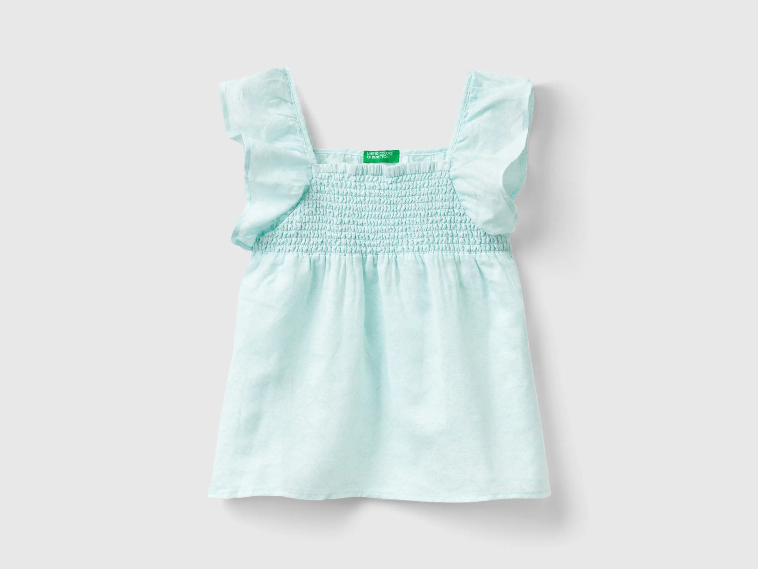 Blusa de lino mixto estampado
