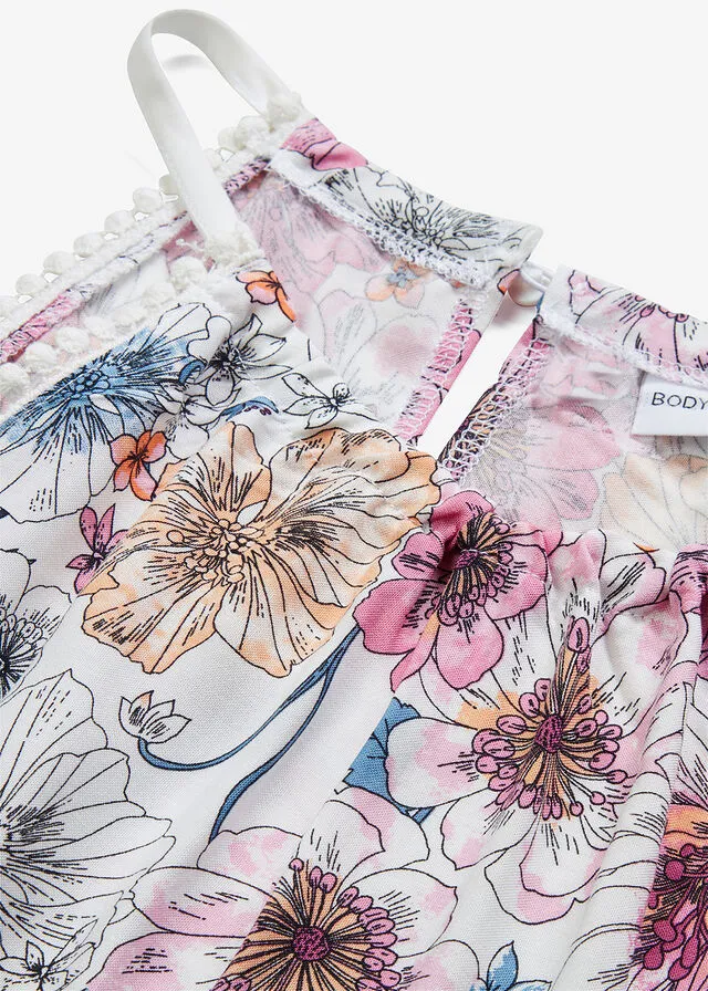 Blusa sin mangas Blanco lana estampado