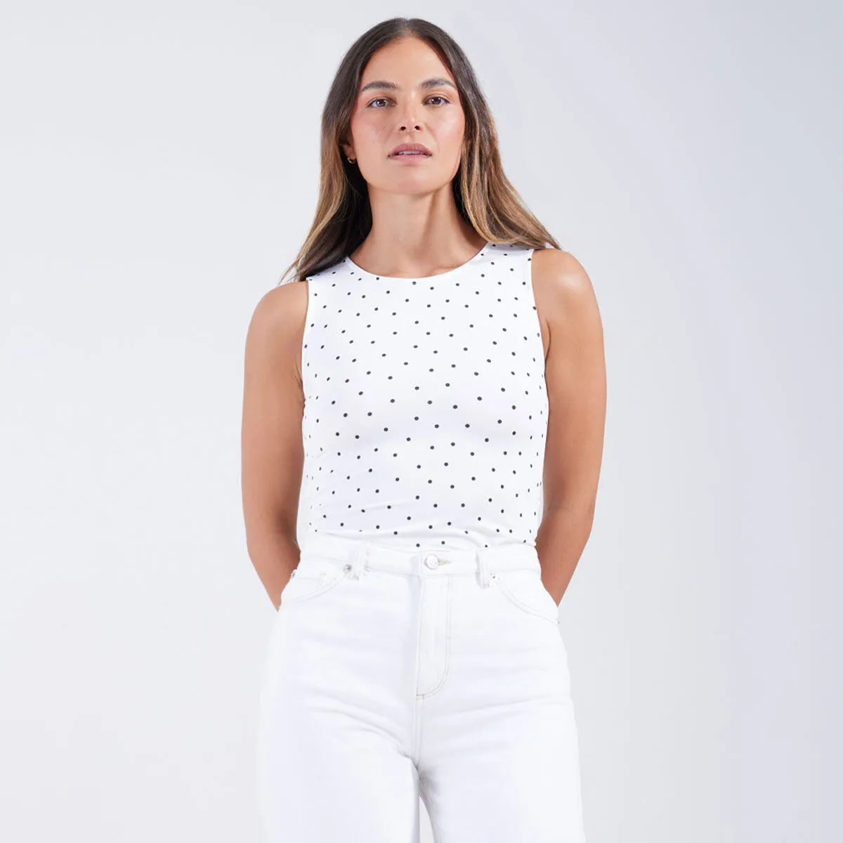 Body Estampado Con Escote Redondo
