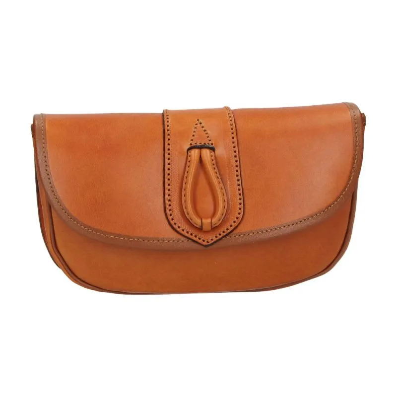 Bolso alargado con correa vaqueta natural adorno baticola
