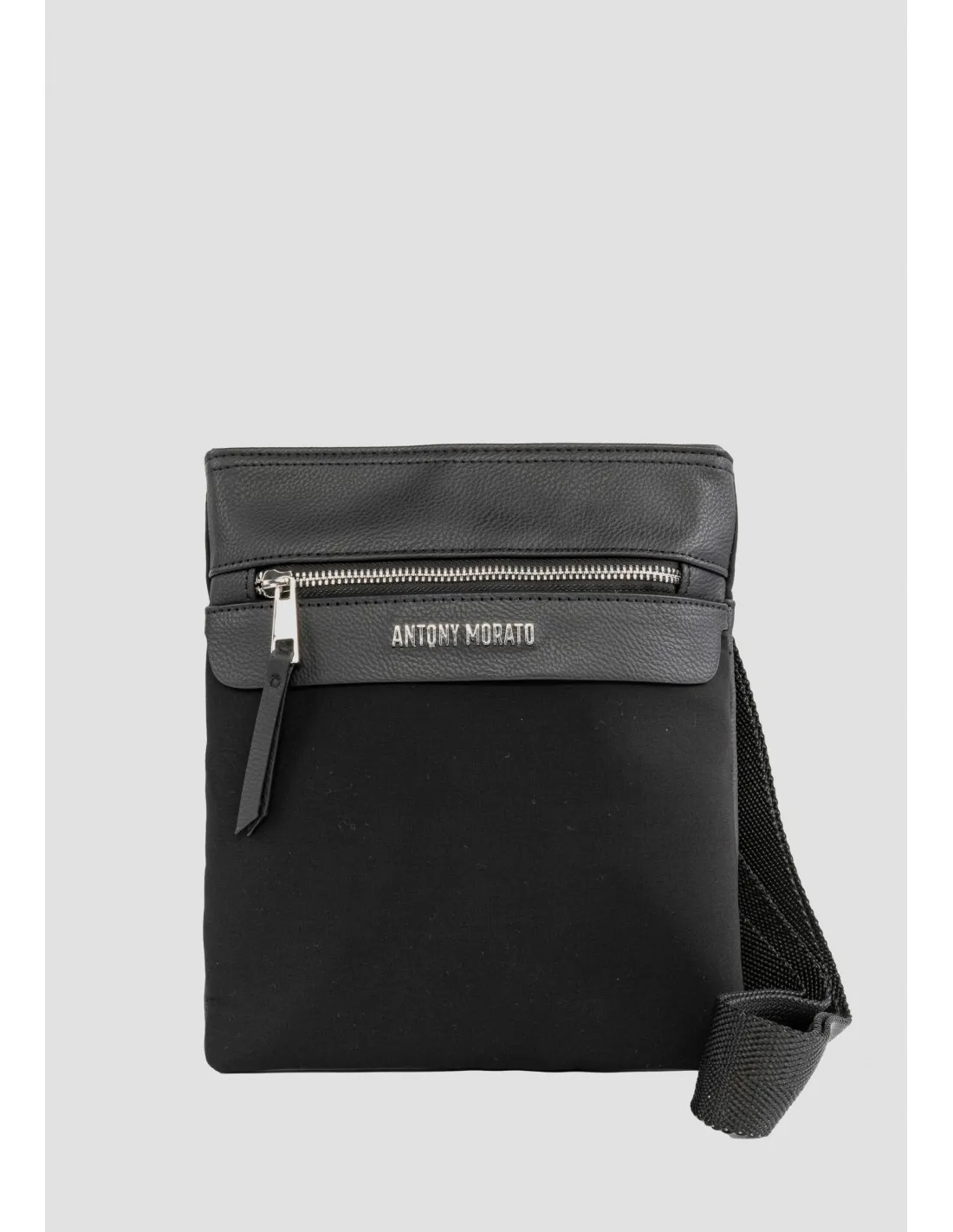 Bolso bandolera mensajero de popelina y piel de Antony Morato