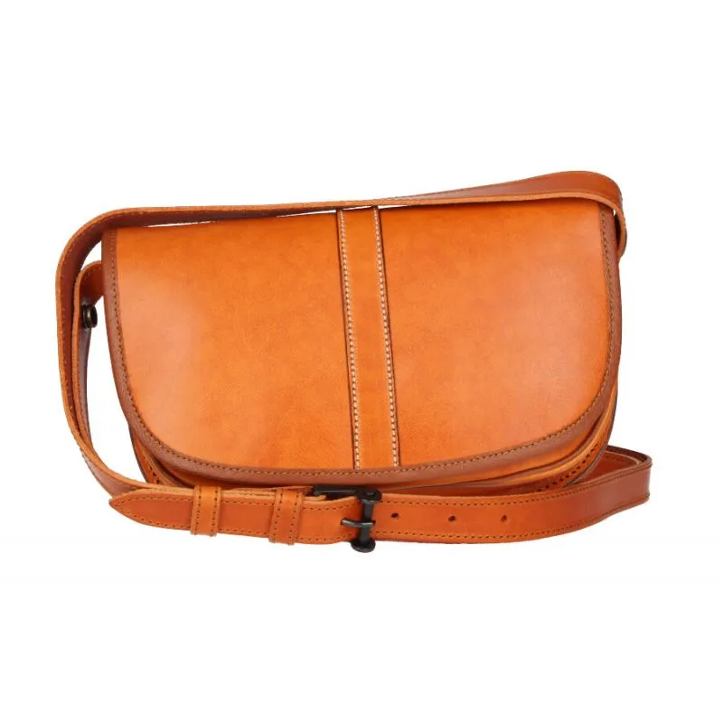 Bolso riñonera con correa vaqueta natural adorno tira