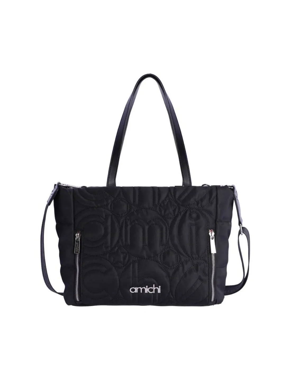 Bolso shopper AMICHI nylon con bandolera rojo