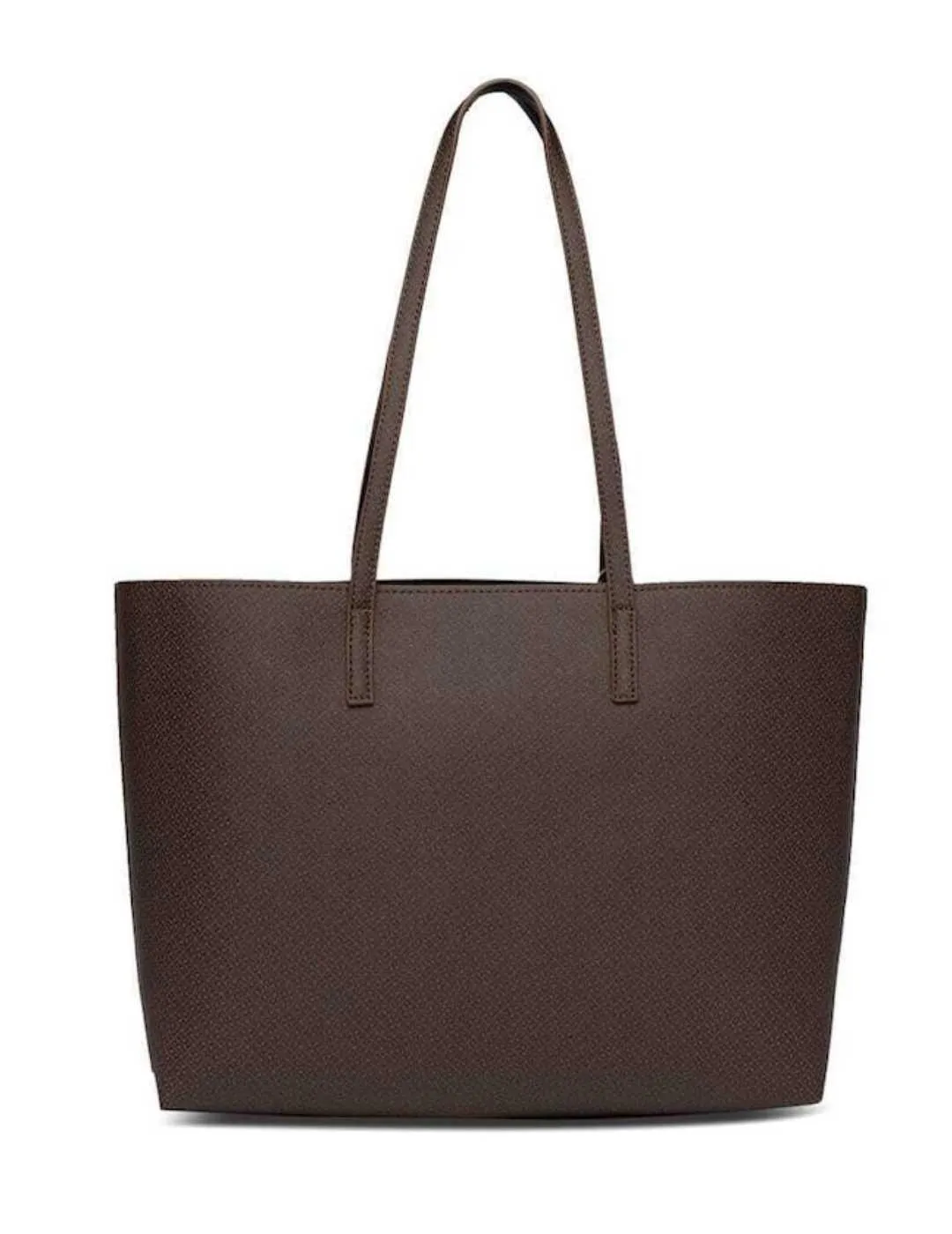 Bolso tote Replay marrón oscuro reversible con asas de mujer