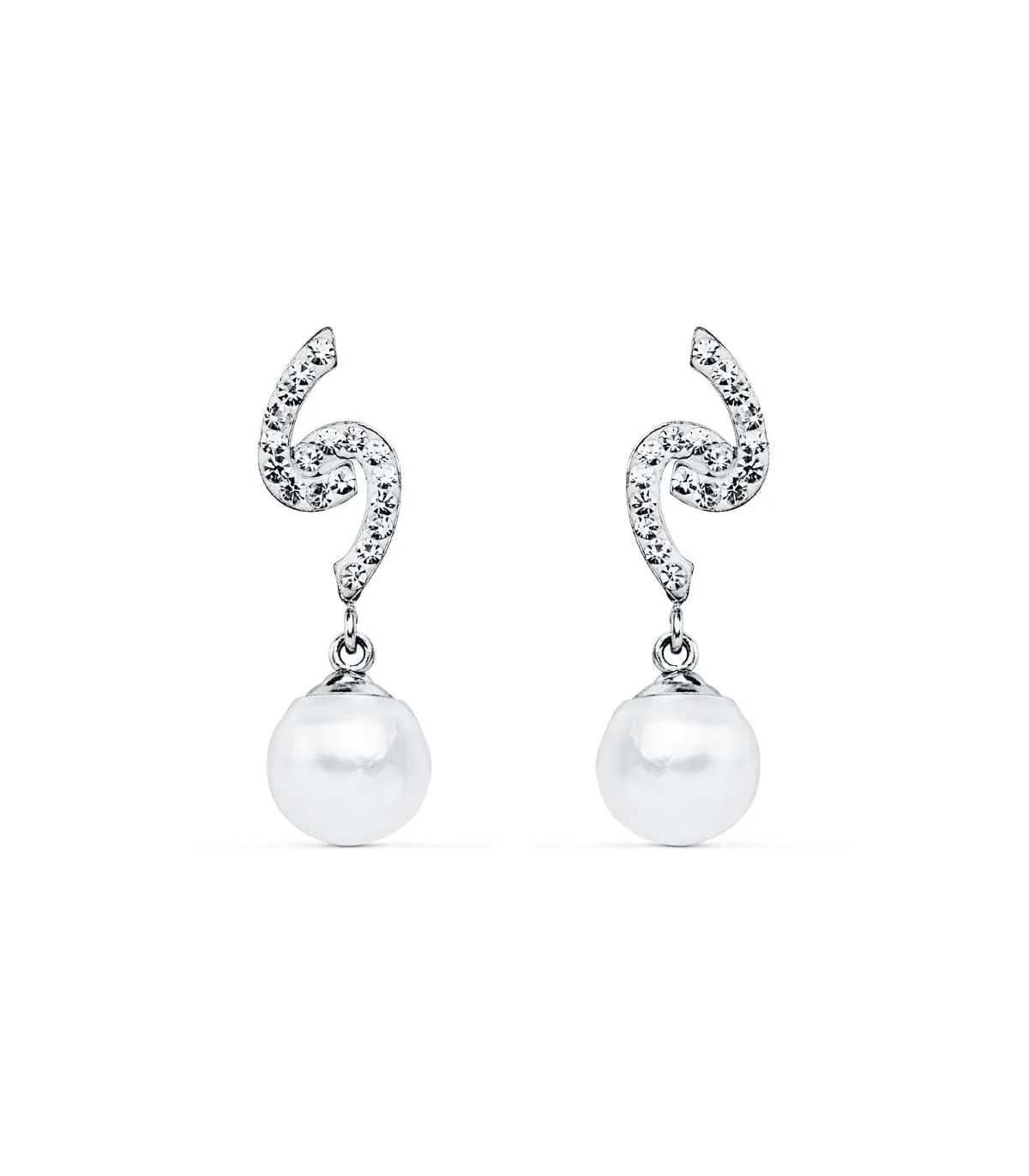Boucles d'oreilles mariée Mary Adelaide de Cambridge Or Blanc 9K Perle
