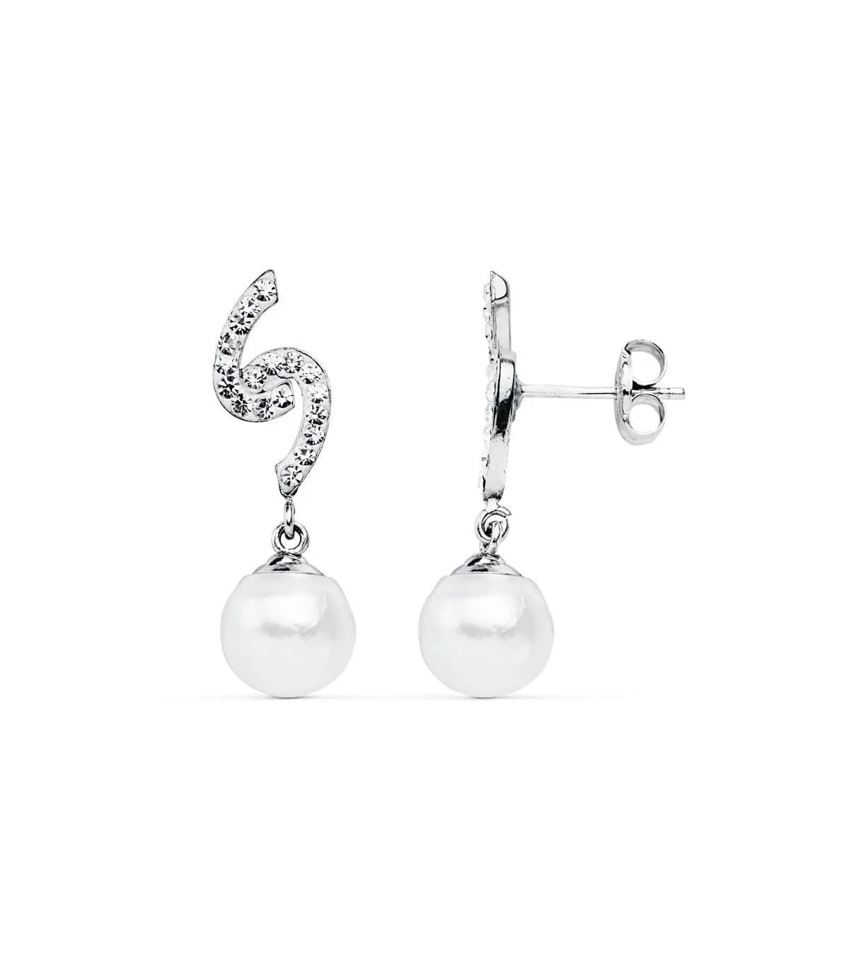 Boucles d'oreilles mariée Mary Adelaide de Cambridge Or Blanc 9K Perle