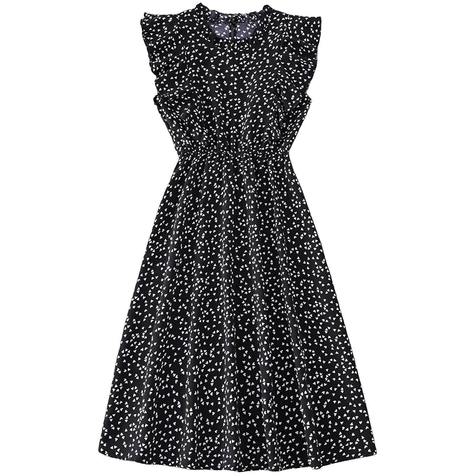 Breey Vestido De Estampado De Lunares De Mujer Vestido Largo De Estampado De Talla Grande Para Ir A La Playa De Vestir Lado De C
