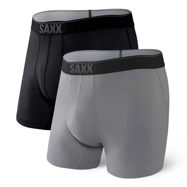 Calzoncillo saxx Quest Boxer Brief Fly 2Pk Black/Dk Charc