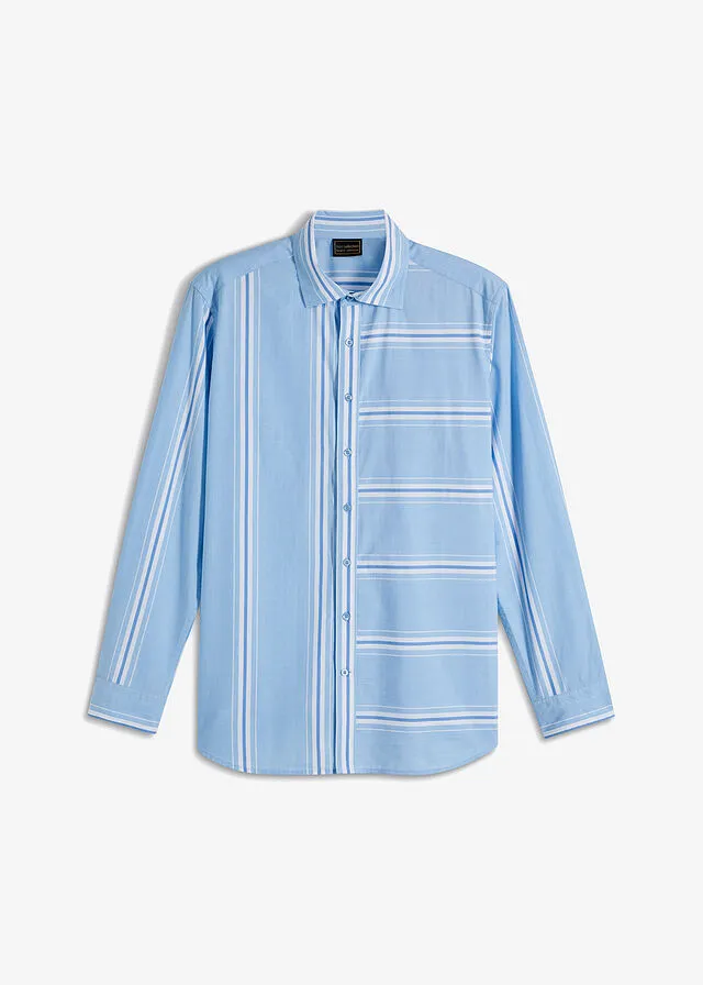 CAMISA DE MANGA LARGA AZUL CLAROAZUL PROVENZALBLANCO RAYAS VERTICALES