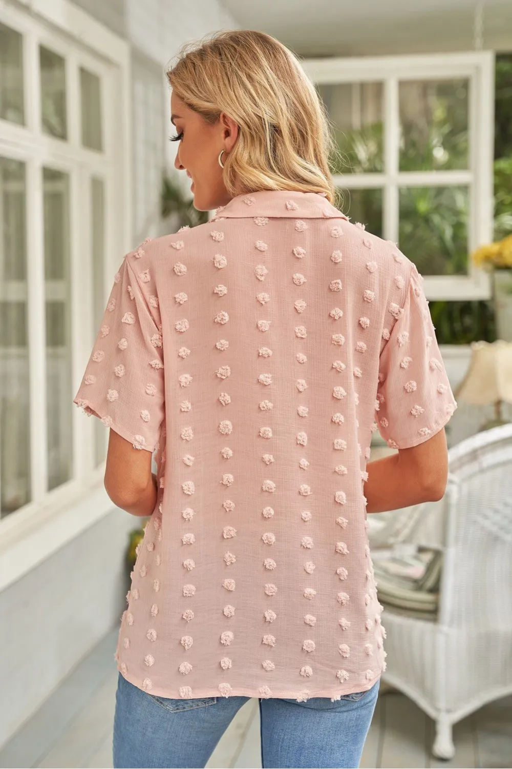 Camisa rosa lunares