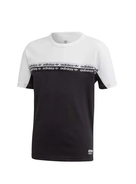 camiseta adidas tee negro blanco para niño y niña