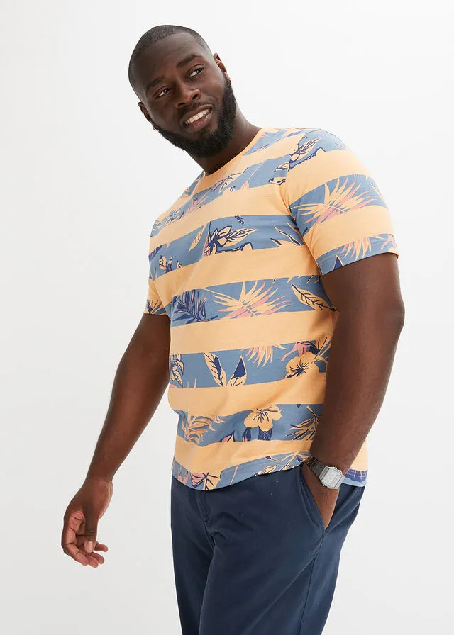 Camiseta Albaricoque con rayas horizontales